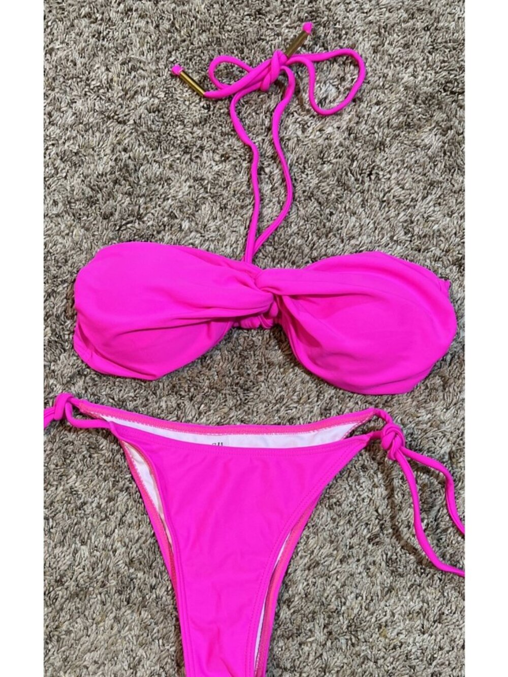 Hot Pink String Bikini Set~ Bottoms & Top Size Medium